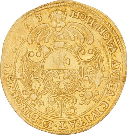Реверс монеты - Дукат 1663 года "Эльблонг" - цена золотой монеты - Польша, Ян II Казимир