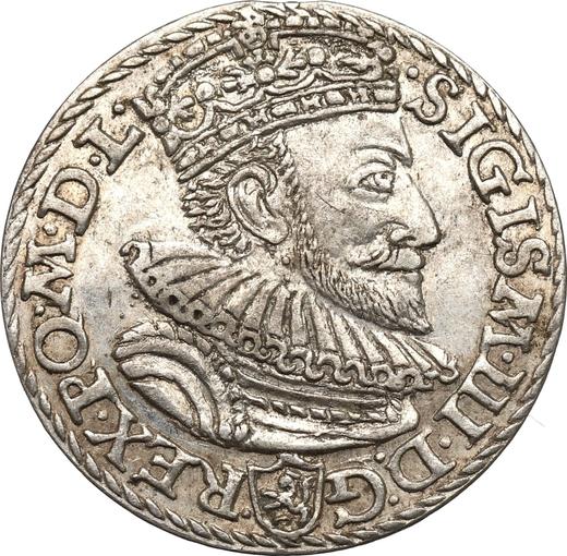 Аверс монеты - Трояк (3 гроша) 1592 года "Мальборкский монетный двор" - цена серебряной монеты - Польша, Сигизмунд III Ваза