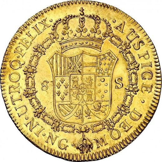 Реверс монеты - 8 эскудо 1794 года NG M - цена золотой монеты - Гватемала, Карл IV