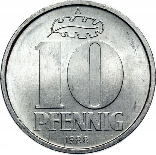 Аверс монеты - 10 пфеннигов 1988 года A - цена  монеты - Германия, ГДР