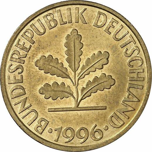Реверс монеты - 10 пфеннигов 1996 года A - цена  монеты - Германия, ФРГ