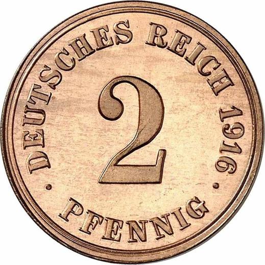 Аверс монеты - 2 пфеннига 1916 года E "Тип 1904-1916" - цена  монеты - Германия, Германская Империя