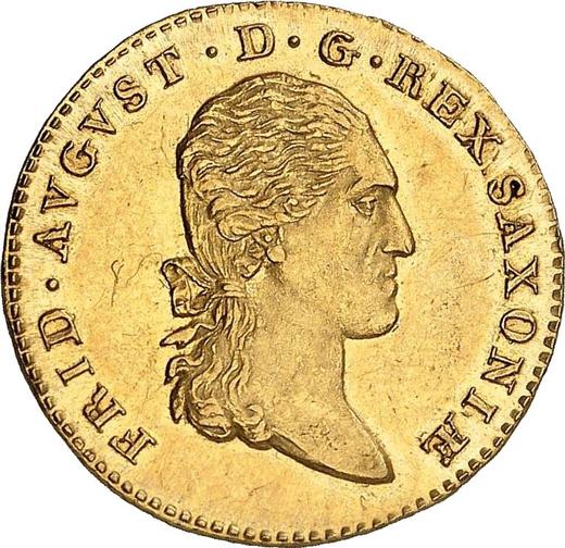 Аверс монеты - Дукат 1821 года I.G.S. - цена золотой монеты - Саксония-Альбертина, Фридрих Август I