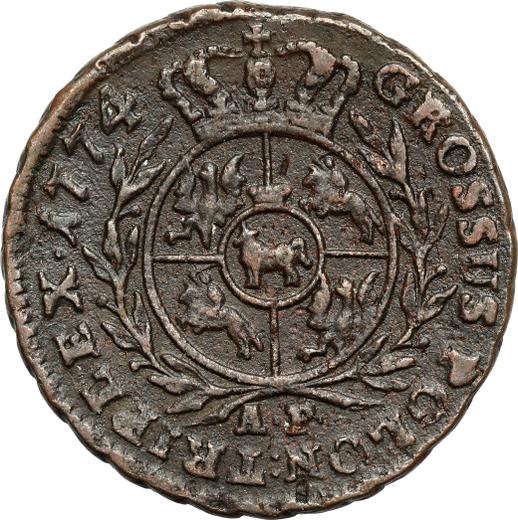 Reverso Trojak (3 groszy) 1774 AP - valor de la moneda  - Polonia, Estanislao II Poniatowski