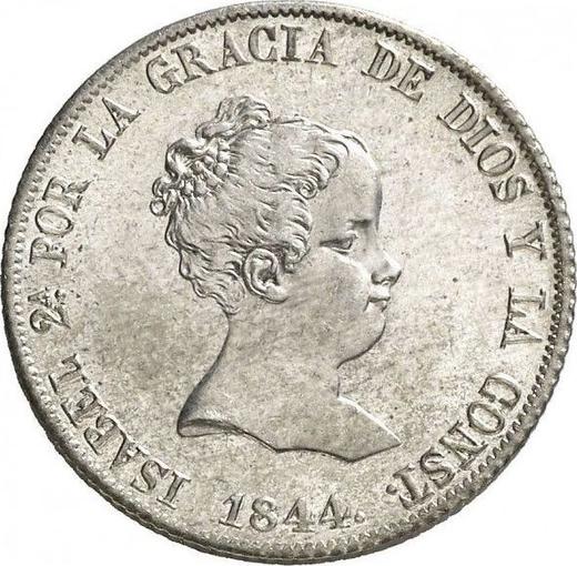 Аверс монеты - 4 реала 1844 года M CL - цена серебряной монеты - Испания, Изабелла II