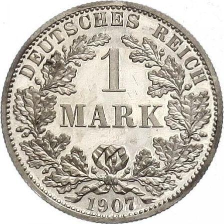 Аверс монеты - 1 марка 1907 года A "Тип 1891-1916" - цена серебряной монеты - Германия, Германская Империя
