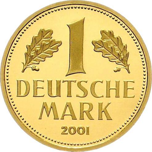 Аверс монеты - 1 марка 2001 года A "Прощальная марка" - цена золотой монеты - Германия, ФРГ