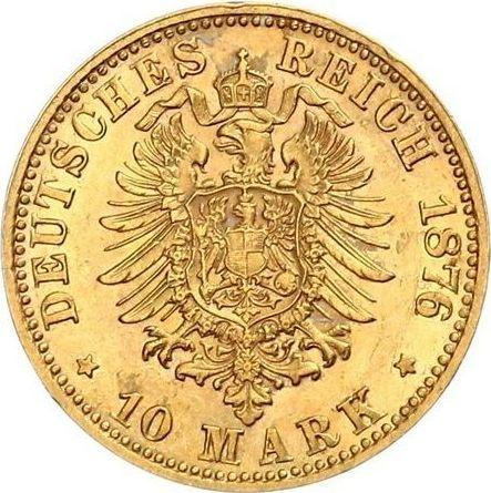 Reverso 10 marcos 1876 D "Bavaria" - valor de la moneda de oro - Alemania, Imperio alemán