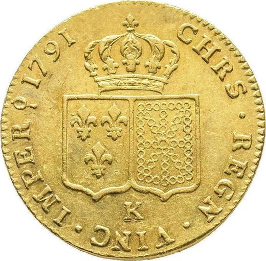 Rewers monety - Podwójny Louis d'Or 1791 K Bordeaux - Francja, Ludwik XVI