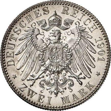 Revers 2 Mark 1901 A "Preussen" 200 Jahre Königreich - Silbermünze Wert - Deutschland, Deutsches Kaiserreich