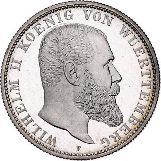 Anverso 2 marcos 1903 F "Würtenberg" - valor de la moneda de plata - Alemania, Imperio alemán
