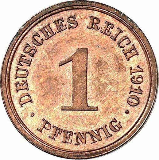 Аверс монеты - 1 пфенниг 1910 года E "Тип 1890-1916" - цена  монеты - Германия, Германская Империя