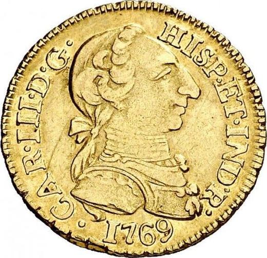 Аверс монеты - 1 эскудо 1769 года Mo MF - цена золотой монеты - Мексика, Карл III