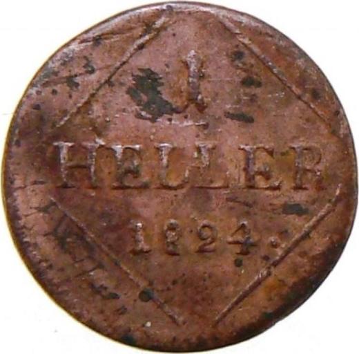 Rewers monety - 1 halerz 1824 - cena  monety - Bawaria, Maksymilian I