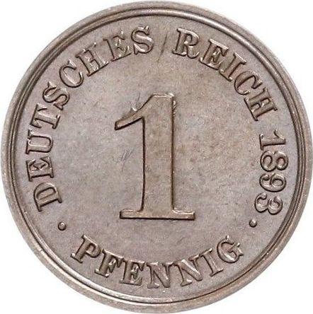 Anverso 1 Pfennig 1893 G "Tipo 1890-1916" - valor de la moneda  - Alemania, Imperio alemán