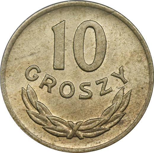 Реверс монеты - 10 грошей 1949 года Медно-никель - цена  монеты - Польша, Народная Республика