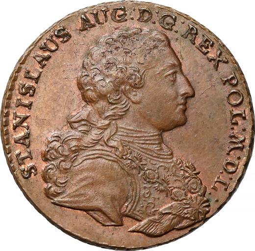 Anverso Trojak (3 groszy) 1765 g "Retrato en armadura" - valor de la moneda  - Polonia, Estanislao II Poniatowski