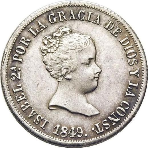 Obverse 2 Reales 1849 M CL - Spain, Isabella II