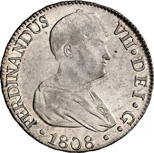 Аверс монеты - 8 реалов 1808 года S CN - цена серебряной монеты - Испания, Фердинанд VII