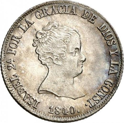 Anverso 4 reales 1840 M CL - valor de la moneda de plata - España, Isabel II