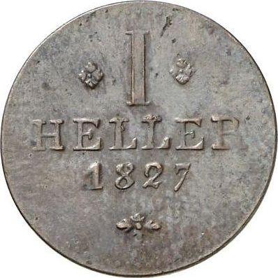 Реверс монеты - Геллер 1827 года - цена  монеты - Гессен-Кассель, Вильгельм II