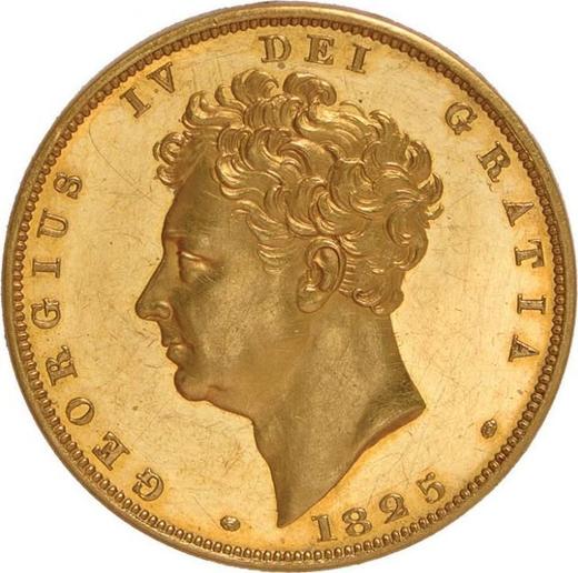 Аверс монеты - Соверен 1825 года "Тип 1825-1830" Гладкий гурт - цена золотой монеты - Великобритания, Георг IV