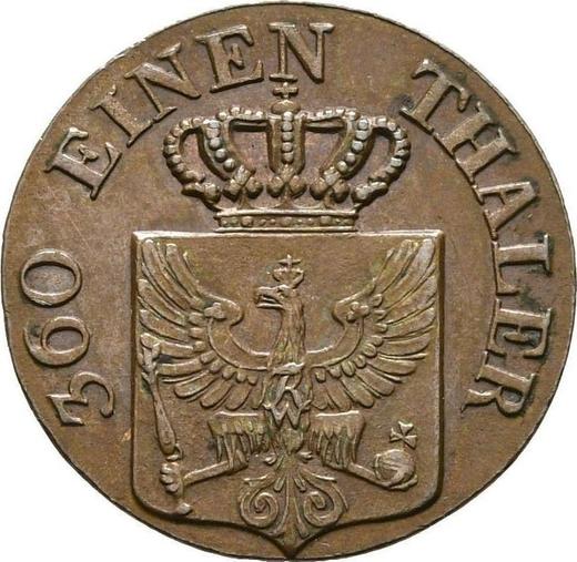 Аверс монеты - 1 пфенниг 1838 года A - цена  монеты - Пруссия, Фридрих Вильгельм III