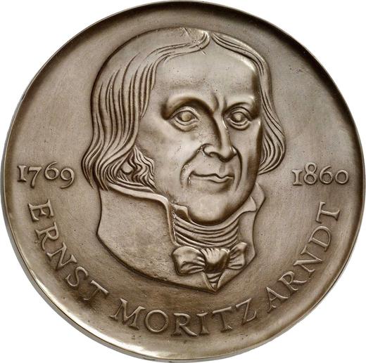Awers monety - 20 marek 1985 A "Ernst Moritz Arndt" Jednostronna odbitka Brąz - cena  monety - Niemcy, NRD