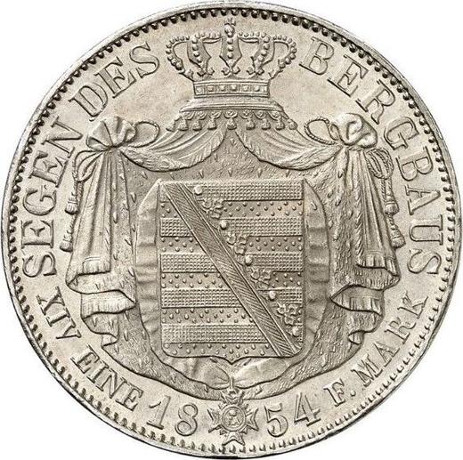 Rewers monety - Talar 1854 F "Górniczy" - cena srebrnej monety - Saksonia-Albertyna, Jan