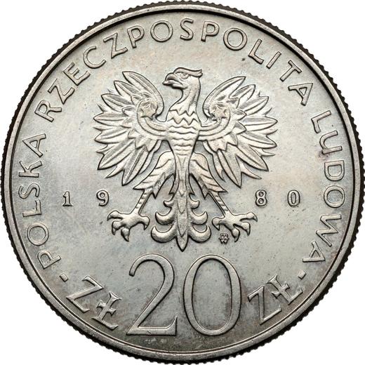Аверс монеты - Пробные 20 злотых 1980 года MW "Баррикадные сражения" Медно-никель - цена  монеты - Польша, Народная Республика