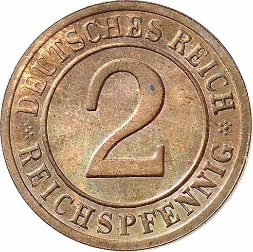 Аверс монеты - 2 рейхспфеннига 1936 года D - цена  монеты - Германия, Bеймарская республика