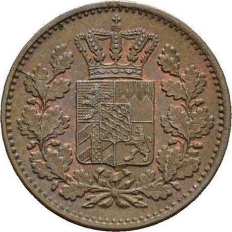 Аверс монеты - 1 пфенниг 1866 года - цена  монеты - Бавария, Людвиг II