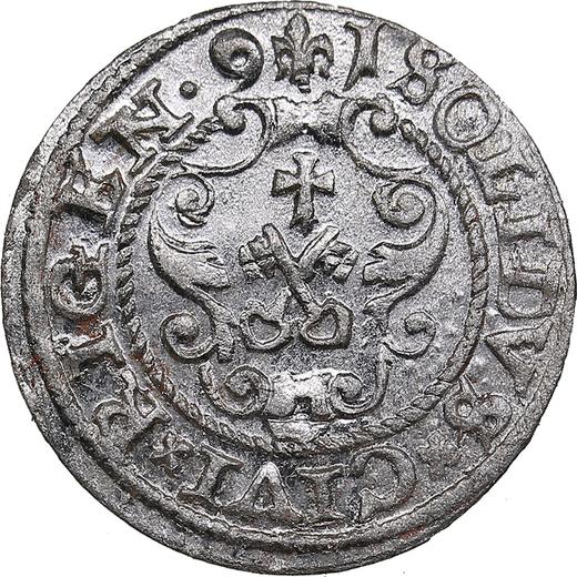 Реверс монеты - Шеляг 1591 года "Рига" - цена серебряной монеты - Польша, Сигизмунд III Ваза