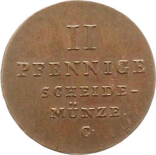Rewers monety - 2 fenigi 1827 C - cena  monety - Hanower, Jerzy IV