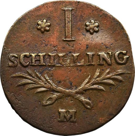 Rewers monety - 1 szeląg 1812 M "Danzig" Miedź - cena  monety - Polska, Wolne Miasto Gdańsk