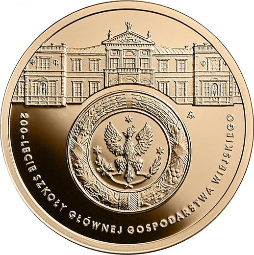 Reverso 200 eslotis 2016 MW "Bicentenario de la Universidad de Ciencias Naturales de Varsovia" - valor de la moneda de oro - Polonia, República moderna