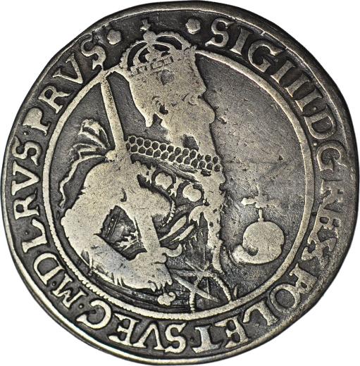 Аверс монеты - Полталера 1630 года HL "Торунь" - цена серебряной монеты - Польша, Сигизмунд III Ваза