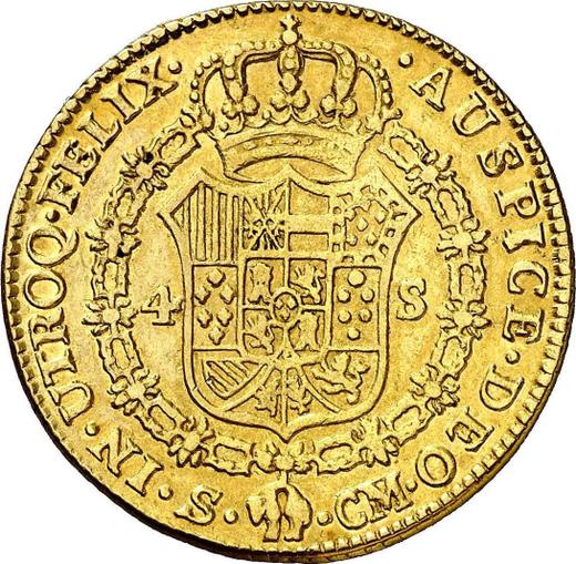 Реверс монеты - 4 эскудо 1787 года S CM - цена золотой монеты - Испания, Карл III