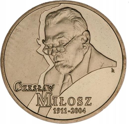 Reverse 2 Zlote 2011 MW RK "100th Birthday of Czesław Milosz" - Poland, III Republic after denomination