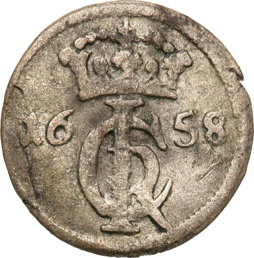 Аверс монеты - Шеляг 1658 года "Гданьск" - цена серебряной монеты - Польша, Ян II Казимир