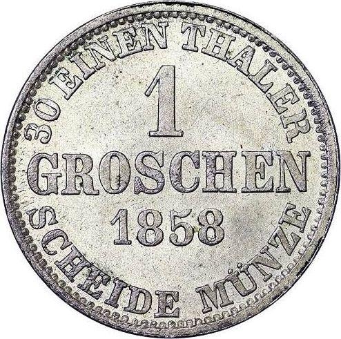 Reverse Groschen 1858 - Silver Coin Value - Brunswick-Wolfenbüttel, William