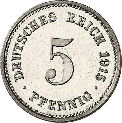 Аверс монеты - 5 пфеннигов 1915 года G "Тип 1890-1915" - цена  монеты - Германия, Германская Империя
