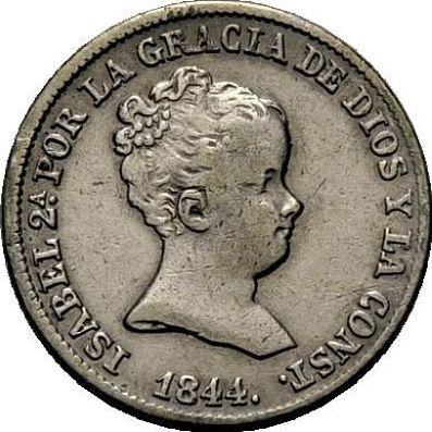 Аверс монеты - 1 реал 1844 года M CL - цена серебряной монеты - Испания, Изабелла II