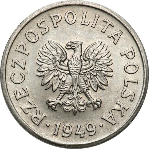 Аверс монеты - Пробные 20 грошей 1949 года Никель - цена  монеты - Польша, Народная Республика