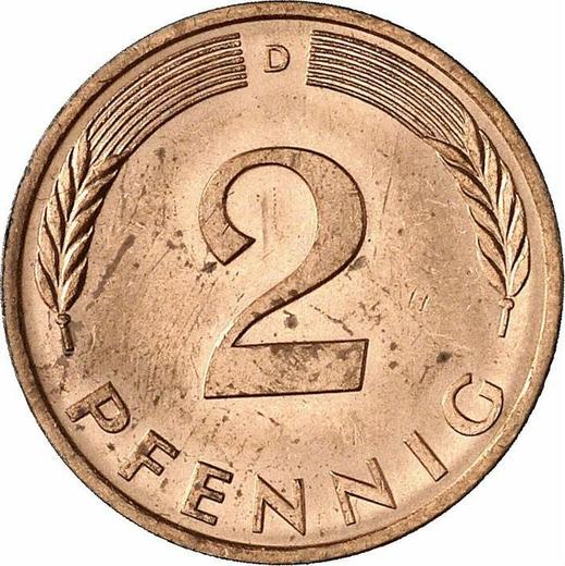 Аверс монеты - 2 пфеннига 1977 года D - цена  монеты - Германия, ФРГ