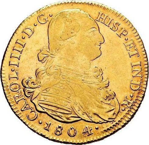 Obverse 8 Escudos 1804 P JF - Gold Coin Value - Colombia, Charles IV