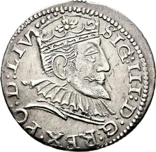 Аверс монеты - Трояк (3 гроша) 1594 года "Рига" - цена серебряной монеты - Польша, Сигизмунд III Ваза