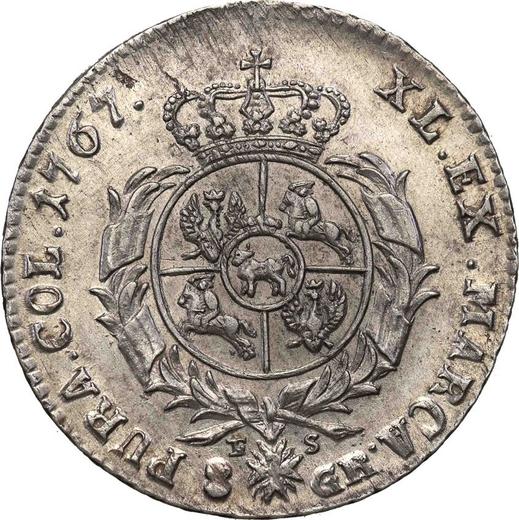 Reverso Dwuzłotówka (8 groszy) 1767 FS - valor de la moneda de plata - Polonia, Estanislao II Poniatowski