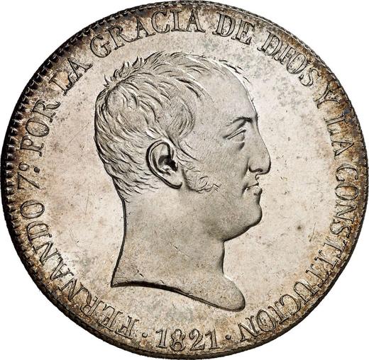 Аверс монеты - 20 реалов 1821 года M SR - цена серебряной монеты - Испания, Фердинанд VII