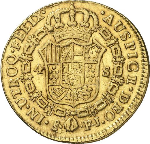 Reverso 4 escudos 1810 So FJ - valor de la moneda de oro - Chile, Fernando VII